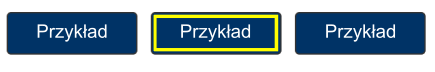 Trzy ciemnoniebieskie przyciski na białym tle. Środkowy przycisk ma żółtą wewnętrzną obwódkę.